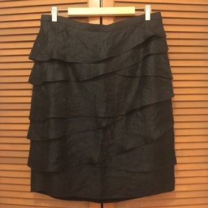 Adrianna Papell Black ruffle skirt 14 NWT